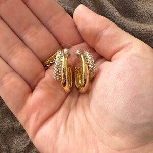 Elegant Gold and Silver Hoop Earrings